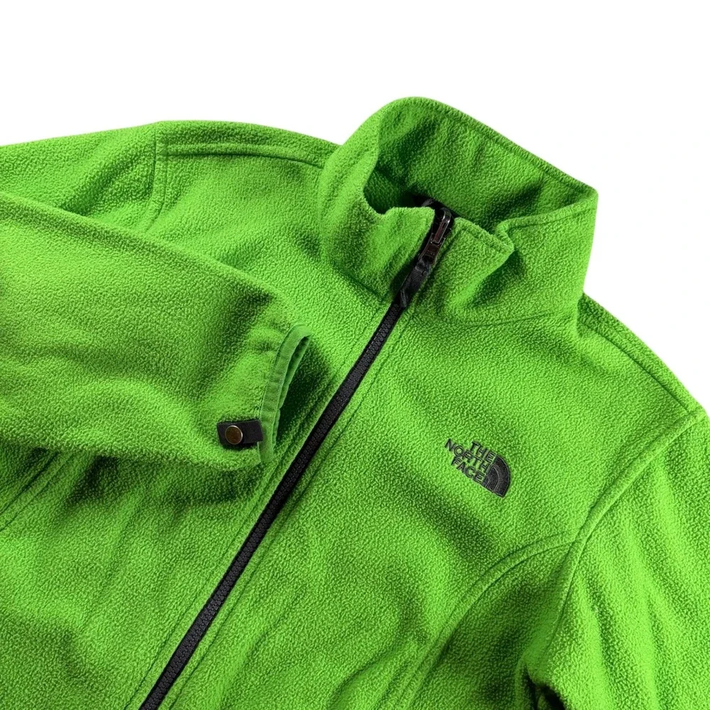 VTG‎ North Face Boys M 10/12 Full Zip Fleece Jacket Lime Green Coat GorpCore